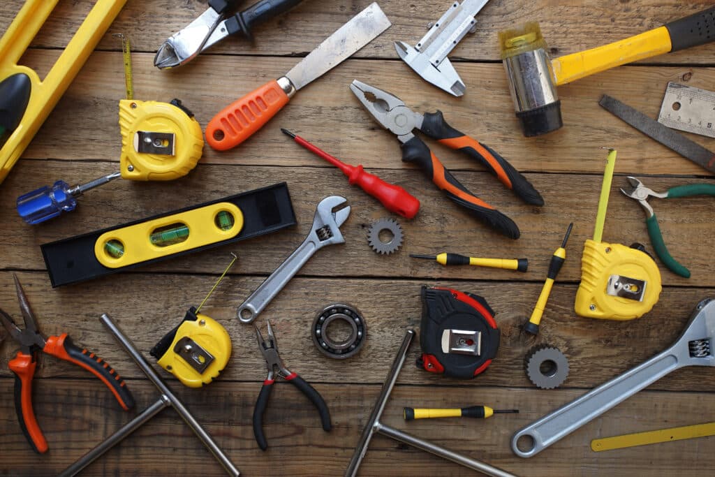 Intérieur d'une caisse à outils